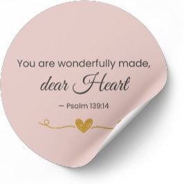 Pegatina Redonda You Are Wonderfully Made Christian Sticker 