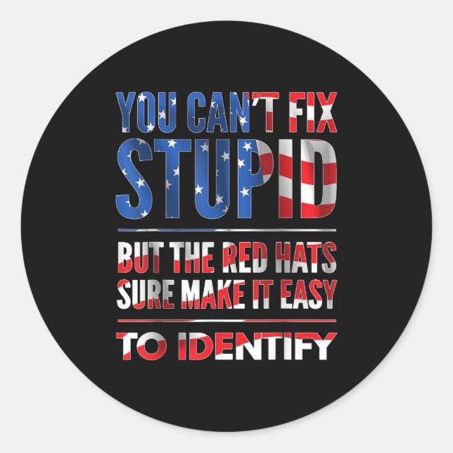 Pegatina Redonda You Can't Fix Stud But The Hats Sure Make It Easy  (Anverso)