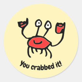 Pegatina Redonda You Crabbed It! Reward Stickers for Kids