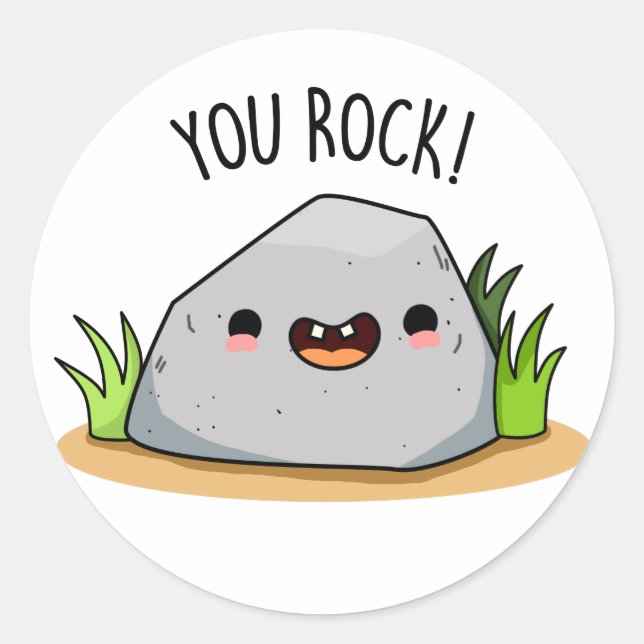 Pegatina Redonda You Rock Funny Geology Pun (Anverso)