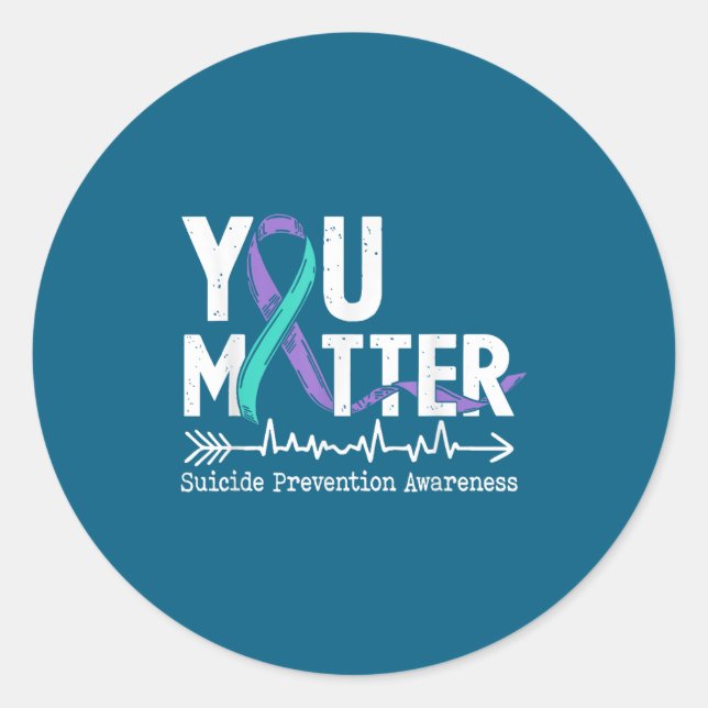 Pegatina Redonda You Semicolon Suicide Prevention Awareness Week  (Anverso)