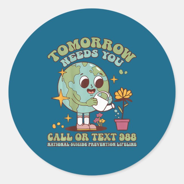 Pegatina Redonda You Suicide Awareness Mental Health S  (Anverso)