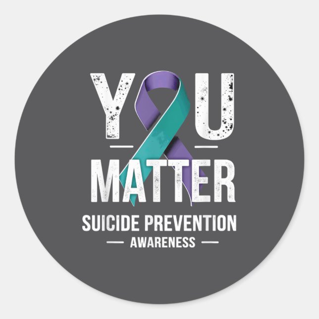 Pegatina Redonda You Suicide Prevention Awareness  (Anverso)