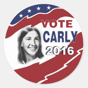 Pegatina Redonda Young Carly Fiorina