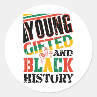 Pegatina Redonda Young Gifted And Black History 
