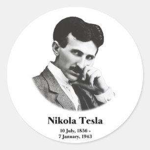 Pegatina Redonda Young Tesla
