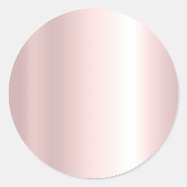 Pegatina Redonda Your Custom Text Elegant Template Blank Rose Gold (Anverso)