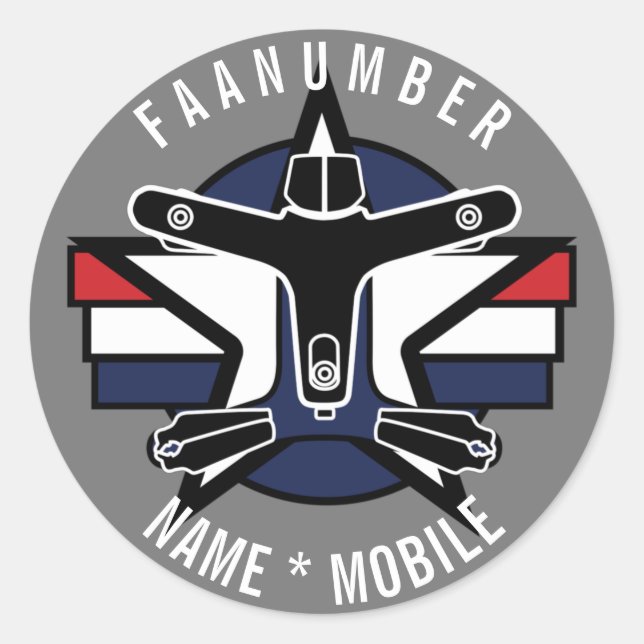 Pegatina Redonda Your input Drone Sticker with CREATIVE DRONE logo (Anverso)