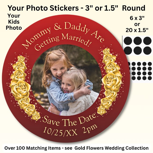 Pegatina Redonda Your Kids Photo Mom Dad Getting Married   (Subido por el creador)