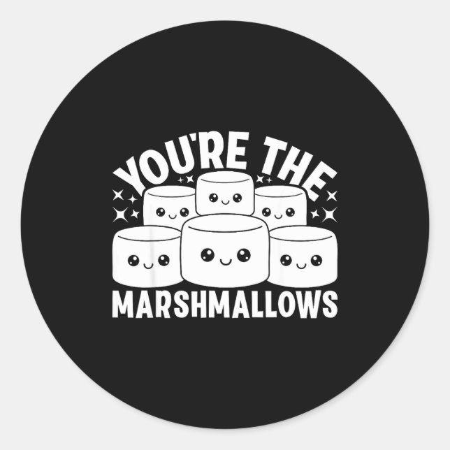 Pegatina Redonda You're The Marshmallows To My Hot Cocoa Valentine' (Anverso)