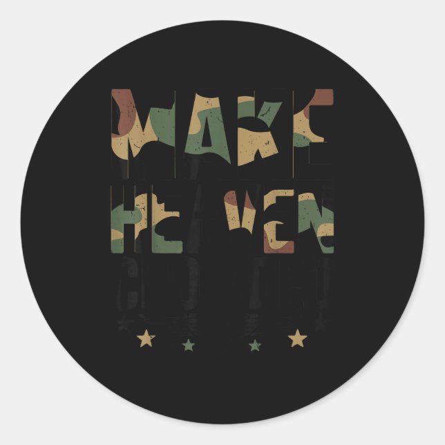 Pegatina Redonda Youth Make Heaven Crowded Camouflage Jesus Camo Ch (Anverso)