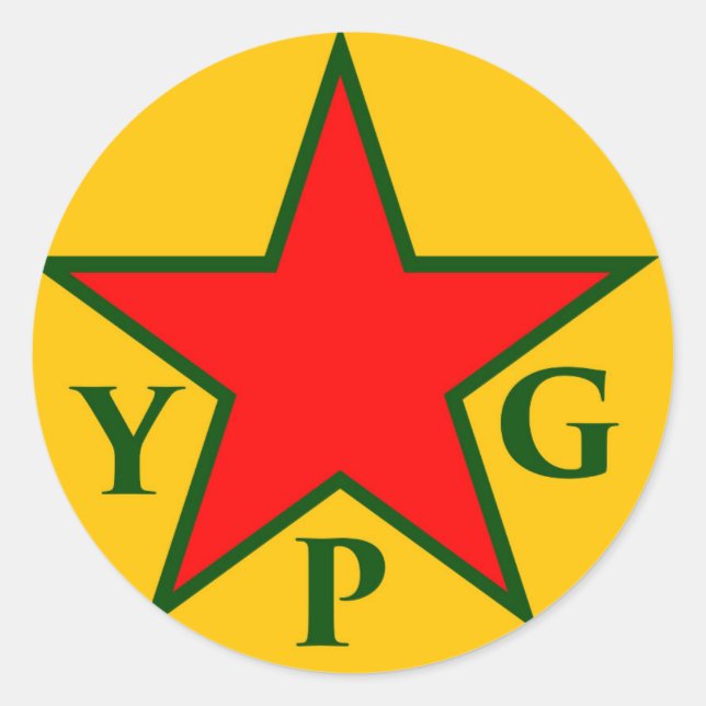 Pegatina Redonda ypg-ypj aa (Anverso)