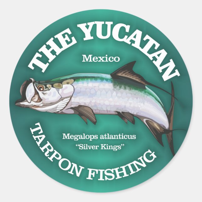 Pegatina Redonda Yucatán (Tarpon) (Anverso)
