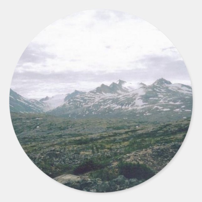 Pegatina Redonda Yukón-Alaska (Anverso)