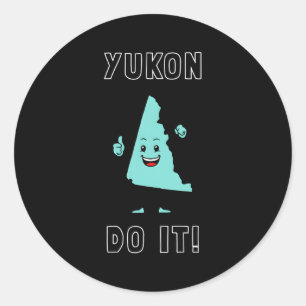 Pegatina Redonda Yukon Do It Yukon Canada Motivational