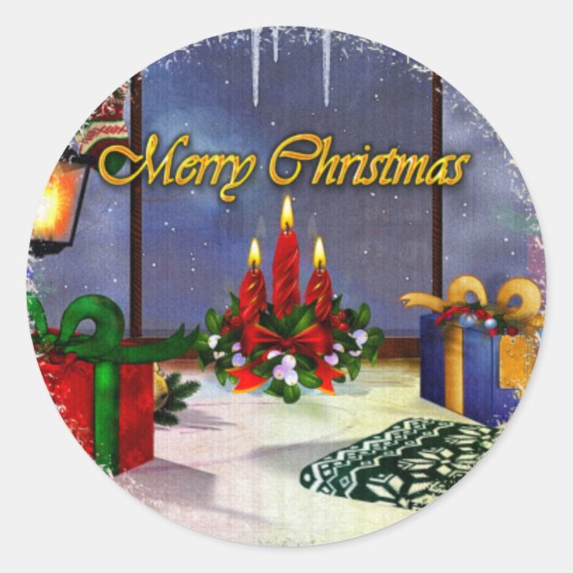 Pegatina Redonda Yule Time Reflexiones Festividad del profesor de R (Anverso)