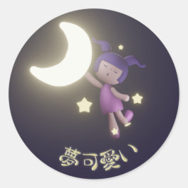 Pegatina Redonda Yume Kawaii Luna