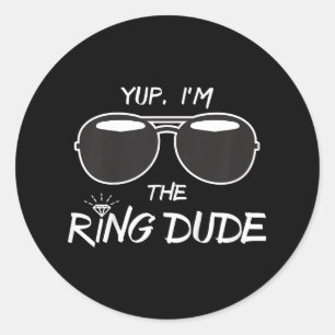 Pegatina Redonda Yup Im The Ring Dude - Divertidos niños portadores
