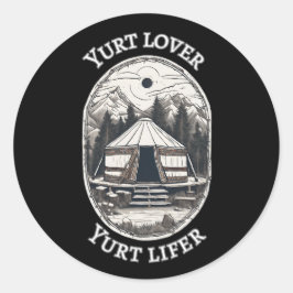 Pegatina Redonda Yurt Lover Yurt Lifer Funny Yurt Tent