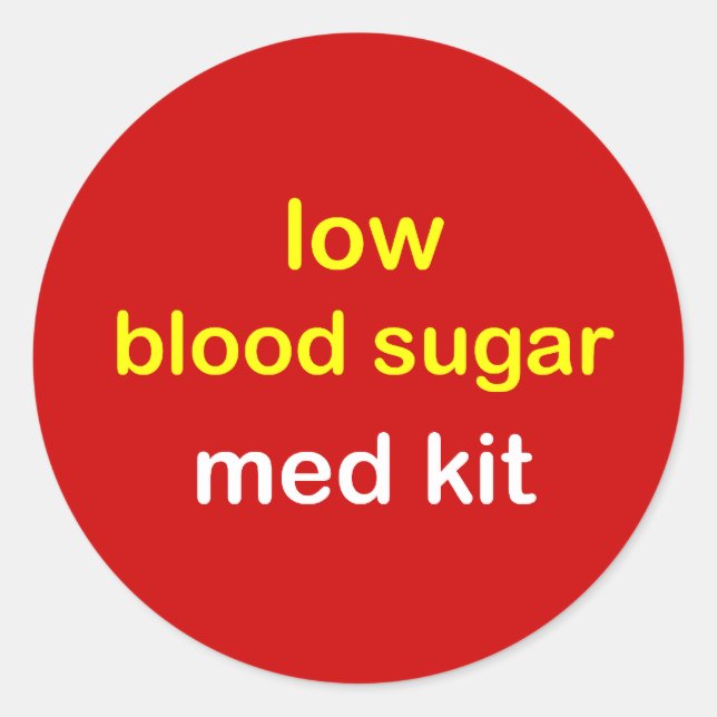 Pegatina Redonda z7 - KIT de azúcar en sangre bajo. (Anverso)