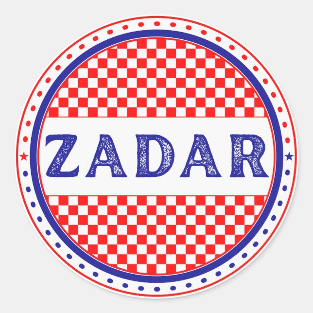 Pegatina Redonda Zadar City Pride Emblem – Croatian Identity (Anverso)