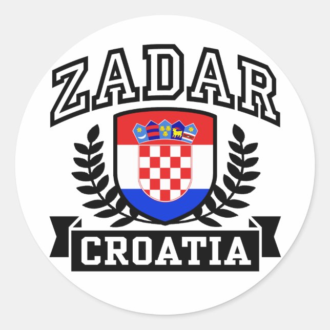 Pegatina Redonda Zadar Croacia (Anverso)