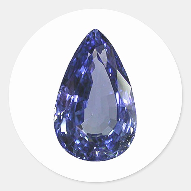Pegatina Redonda Zafiro de corte perpenso (Anverso)