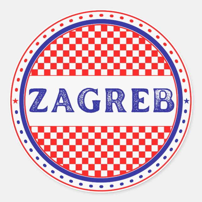 Pegatina Redonda Zagreb City Pride Emblem – Croatian Identity (Anverso)