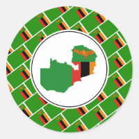 ZAMBIA FLAG Zambian Mapa elegante patriótico
