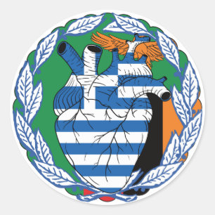Pegatina Redonda Zambia: Independencia griega de Zambia
