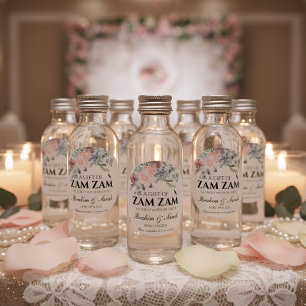 Pegatina Redonda zamzam water nikah muslim boda favor floral