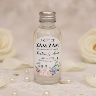 Pegatina Redonda zamzam water nikah muslim boda favor floral