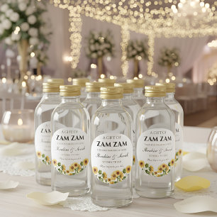 Pegatina Redonda zamzam water nikah muslim boda favor floral cla