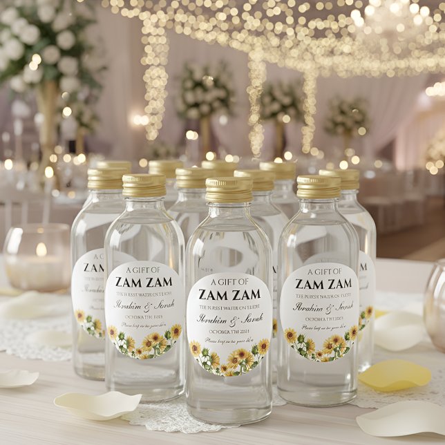 Pegatina Redonda zamzam water nikah muslim boda favor floral cla (Subido por el creador)