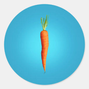 Pegatina Redonda Zanahoria
