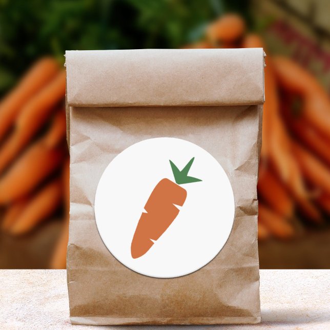 Pegatina Redonda Zanahoria (Carrot Sticker)
