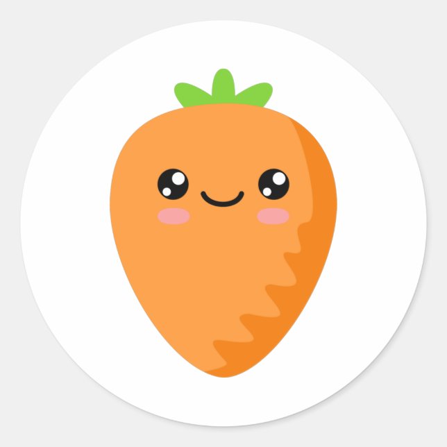 Pegatina Redonda Zanahoria