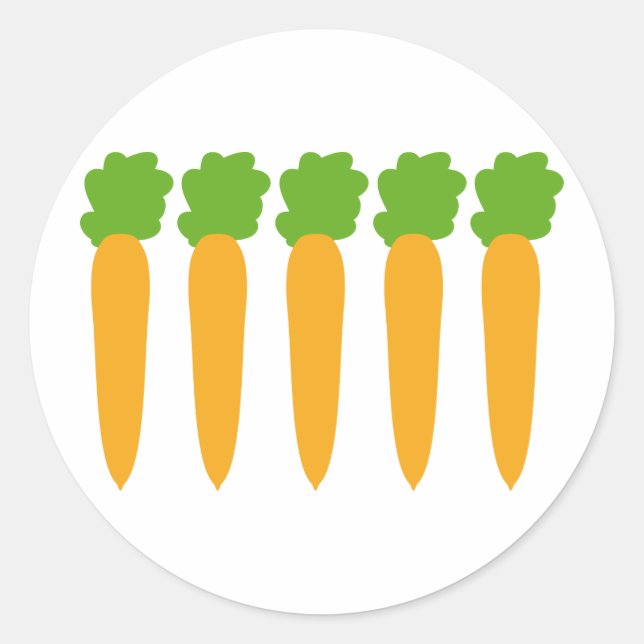 Pegatina Redonda zanahorias alineadas (Anverso)