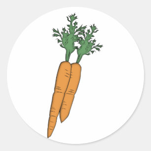 Pegatina Redonda Zanahorias carrots
