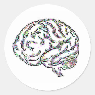 Pegatina Redonda Zany Brainy