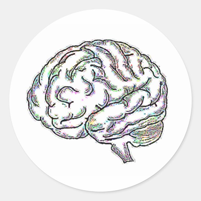 Pegatina Redonda Zany Brainy (Anverso)