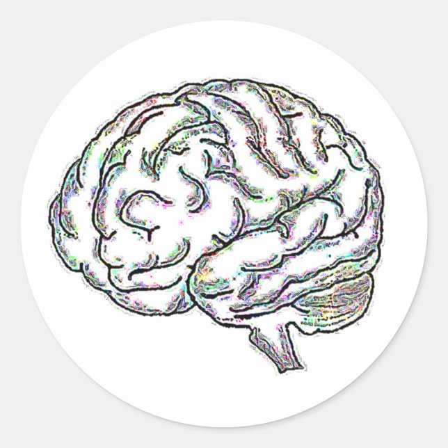 Pegatina Redonda Zany Brainy (Anverso)