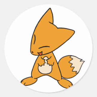Pegatina Redonda Zany Fox