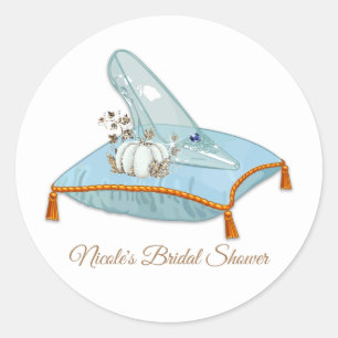 Pegatina Redonda Zapatilla de Cristal de Cenicienta Elegante Ducha 