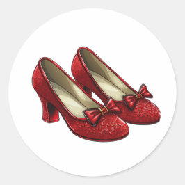 Pegatina Redonda Zapatillas de rubí de oro