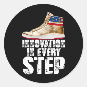 Pegatina Redonda Zapatillas Trump 2024 Elección Usa Donald Trump