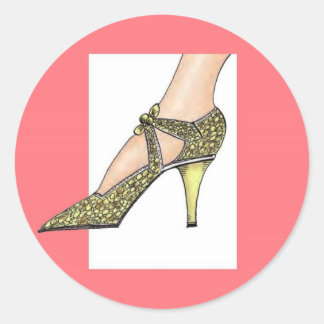 Pegatina Redonda Zapato de alta velocidad de los años 20