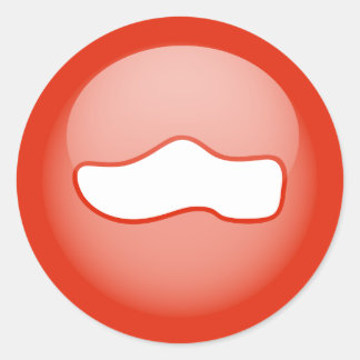 Pegatina Redonda Zapato de madera holandés