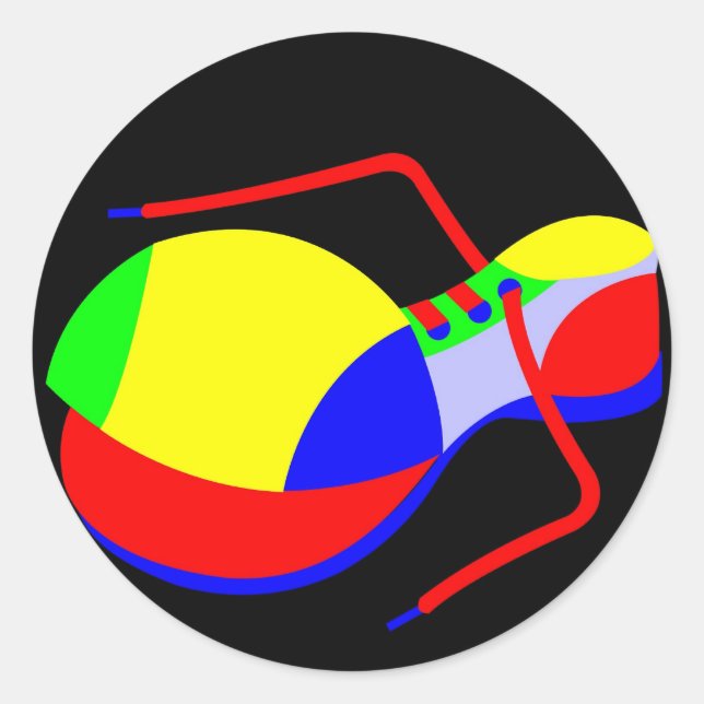 Pegatina Redonda Zapato de payaso (Anverso)