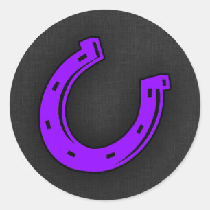 Pegatina Redonda Zapato púrpura violeta del caballo